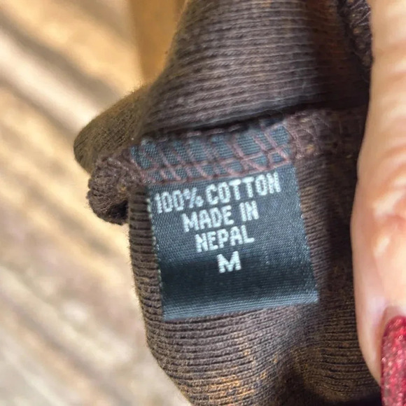 Karma Circle USA Embroidered Full Zip Hoodie Sweatshirt Made in Nepal Size M - Picture 4 of 8